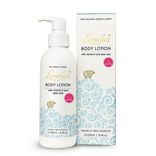 New Zealand Lanolux body lotion with box
