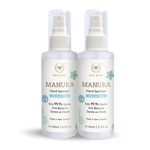 two pack of bee kiwi hand sanitiser alcohol free