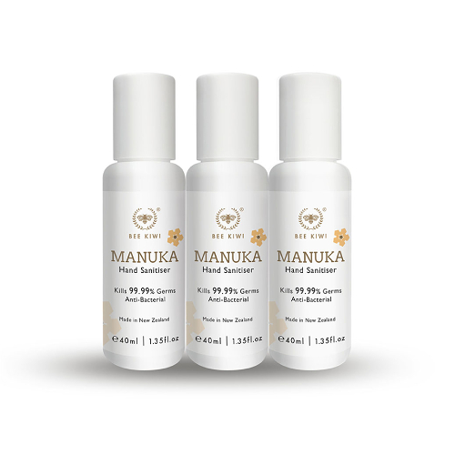 three pack of bee kiwi sanitisers