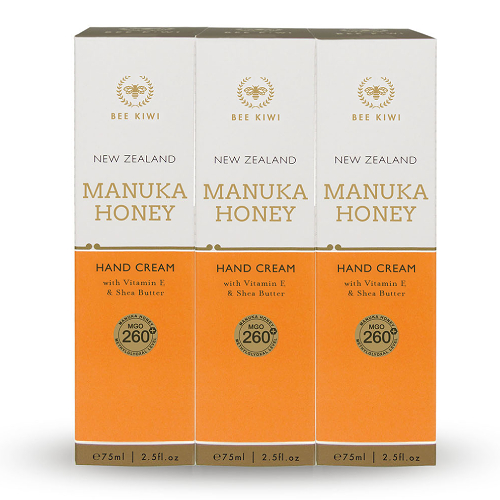 three pack of bee kiwi manuka honey hand cream